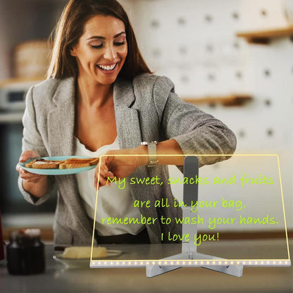 Led Message Board with Pen Set, 10Pcs/Set Rechargeable Reusable Writing Drawing Message Board, Luminous Dry Erase Board, Suitable for Office, School, Home